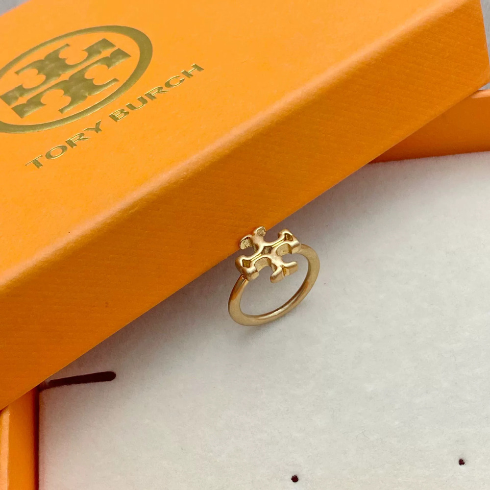 Tory Burch Gold Double Logo Ring